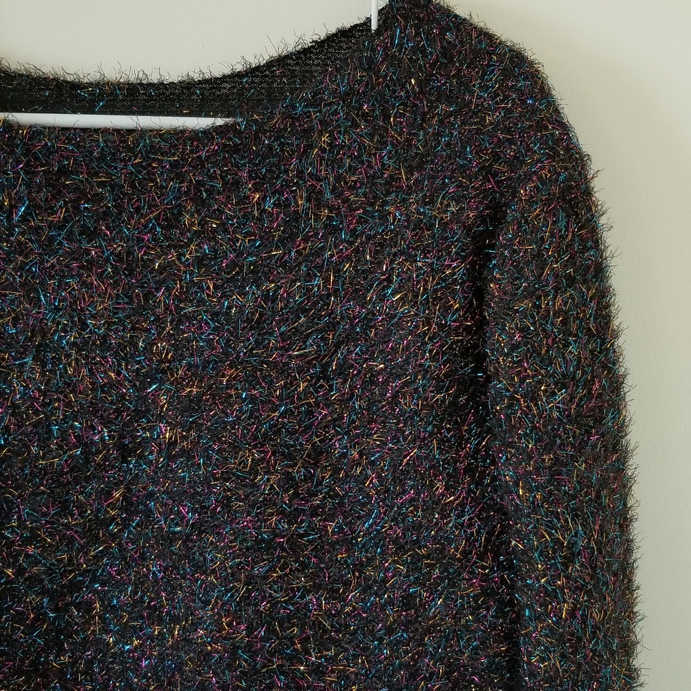 H&M rainbow cropped holiday party sweater - Picture 3 of 5